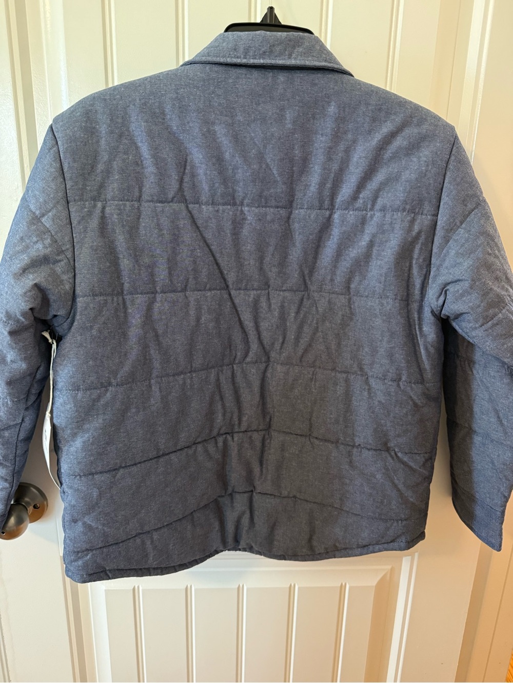Boy’s Quilted Blue Jacket - Classic Button-Front Coat - Picture 7 of 7